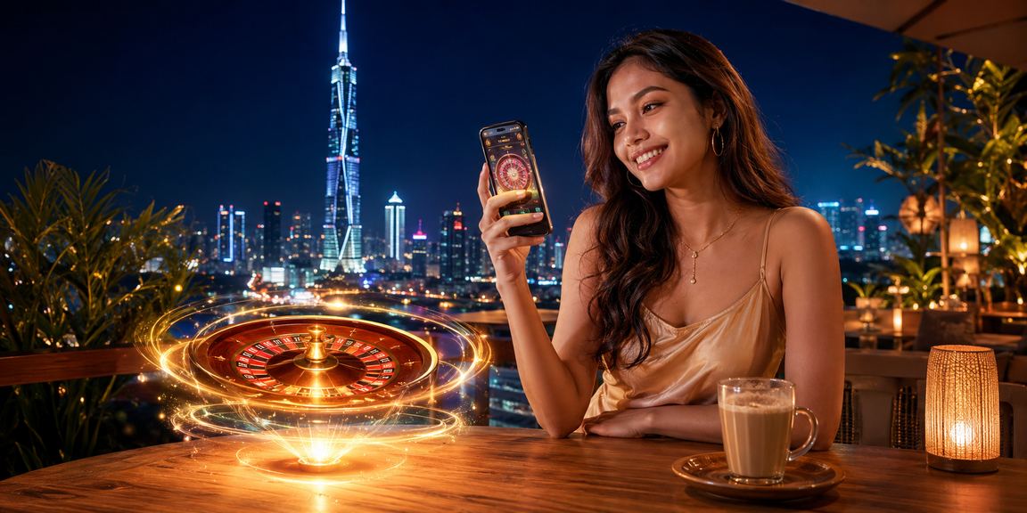 Pengguna Kuala Lumpur bermain roulette melalui aplikasi mudah alih 11000 yang dipasang pada telefon Android